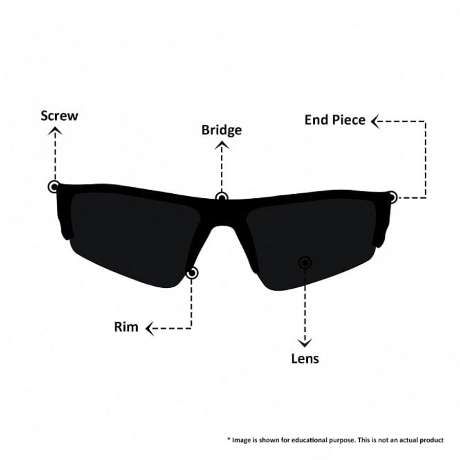 Wrap Grey Polycarbonate Full Rim Medium Vision Express 81188 Sunglasses