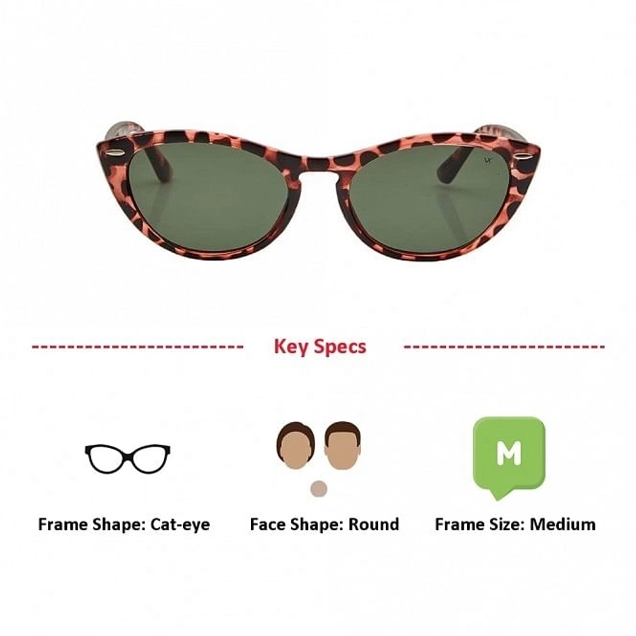 Cat eye Green Polycarbonate Full Rim Medium Vision Express 41383 Sunglasses