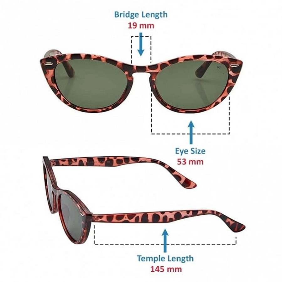 Cat eye Green Polycarbonate Full Rim Medium Vision Express 41383 Sunglasses