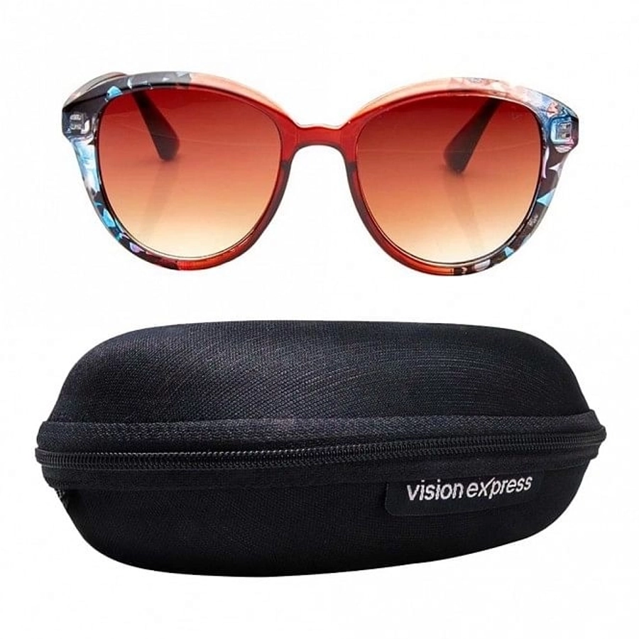 Cat eye Brown Gradient Polycarbonate Full Rim Medium Vision Express 41387 Sunglasses