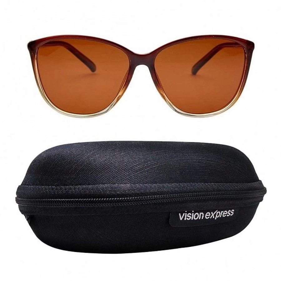 Cat eye Polarised Lens Brown Solid Full Rim Medium Vision Express 41394P Sunglasses