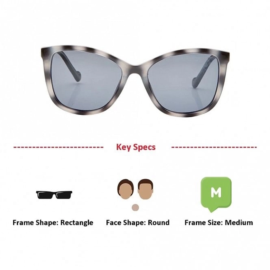 Rectangle Polarised Lens Grey Solid Full Rim Medium Vision Express 41400P Sunglasses