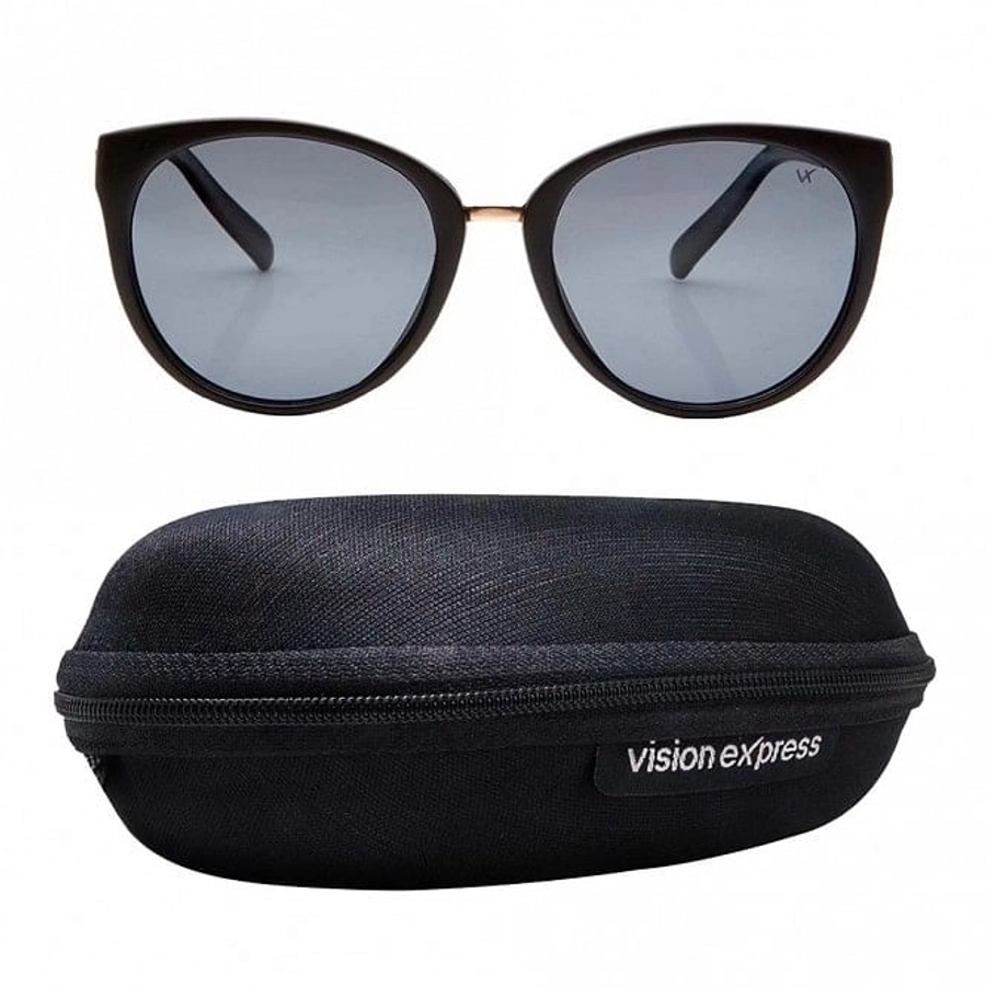 Cat eye Polarised Lens Grey Solid Full Rim Medium Vision Express 41406P Sunglasses