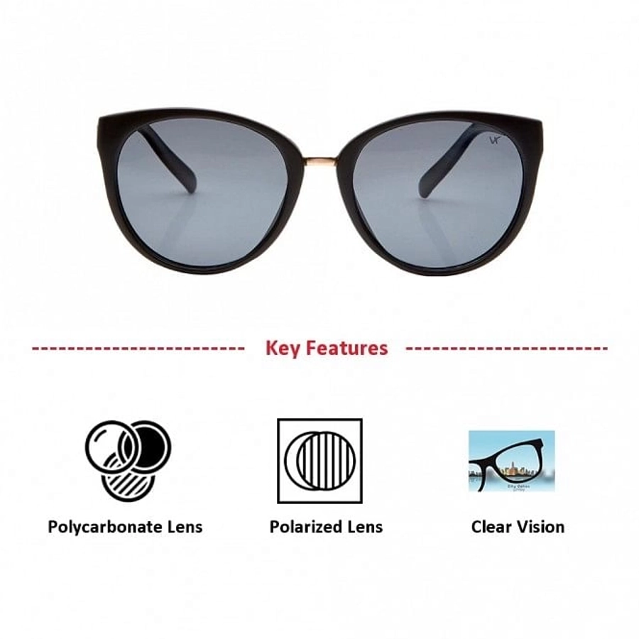 Cat eye Polarised Lens Grey Solid Full Rim Medium Vision Express 41406P Sunglasses