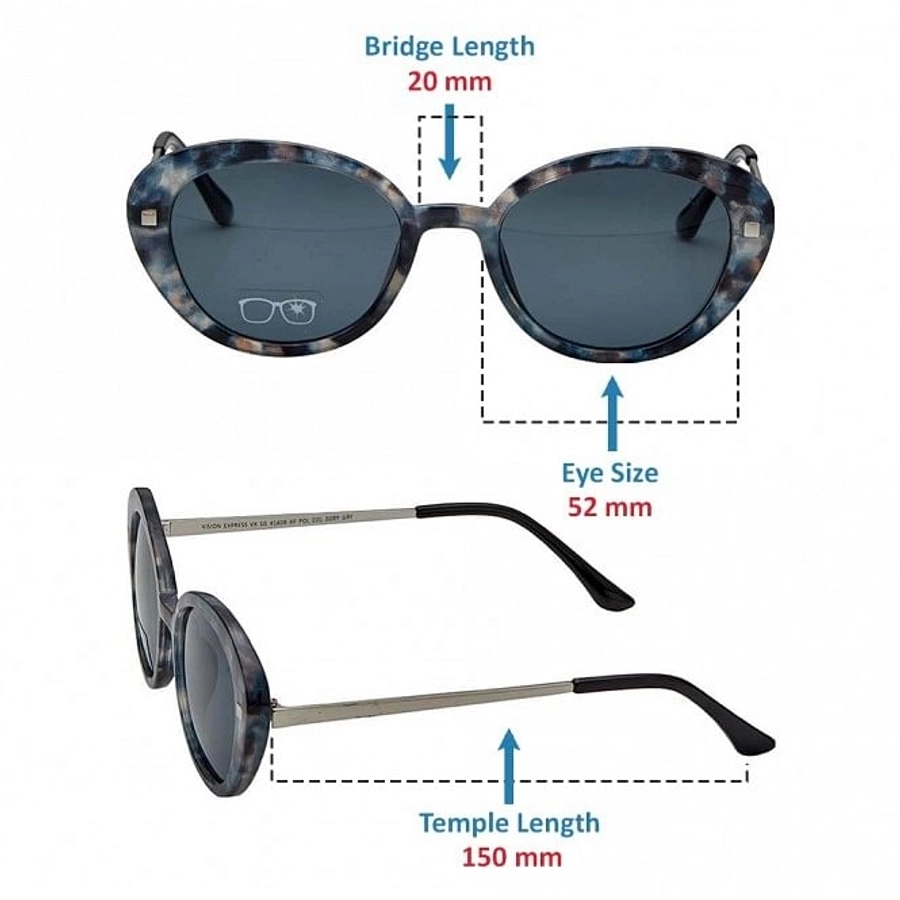 Oval Polarised Lens Grey Solid Full Rim Medium Vision Express 41408P Sunglasses