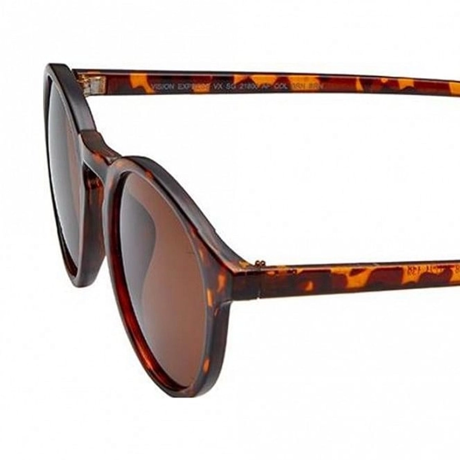 Round Brown Polycarbonate Full Rim Medium Vision Express 21800 Sunglasses
