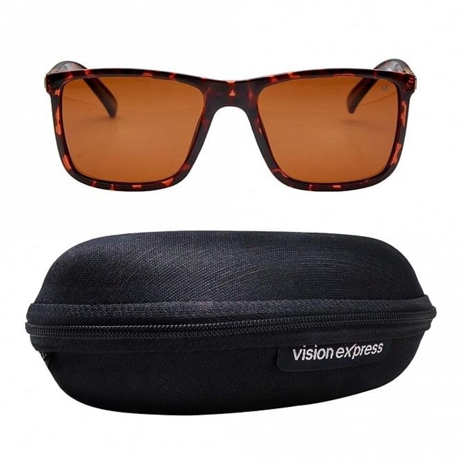Rectangle Polarised Lens Brown Solid Full Rim Medium Vision Express 21805P Sunglasses