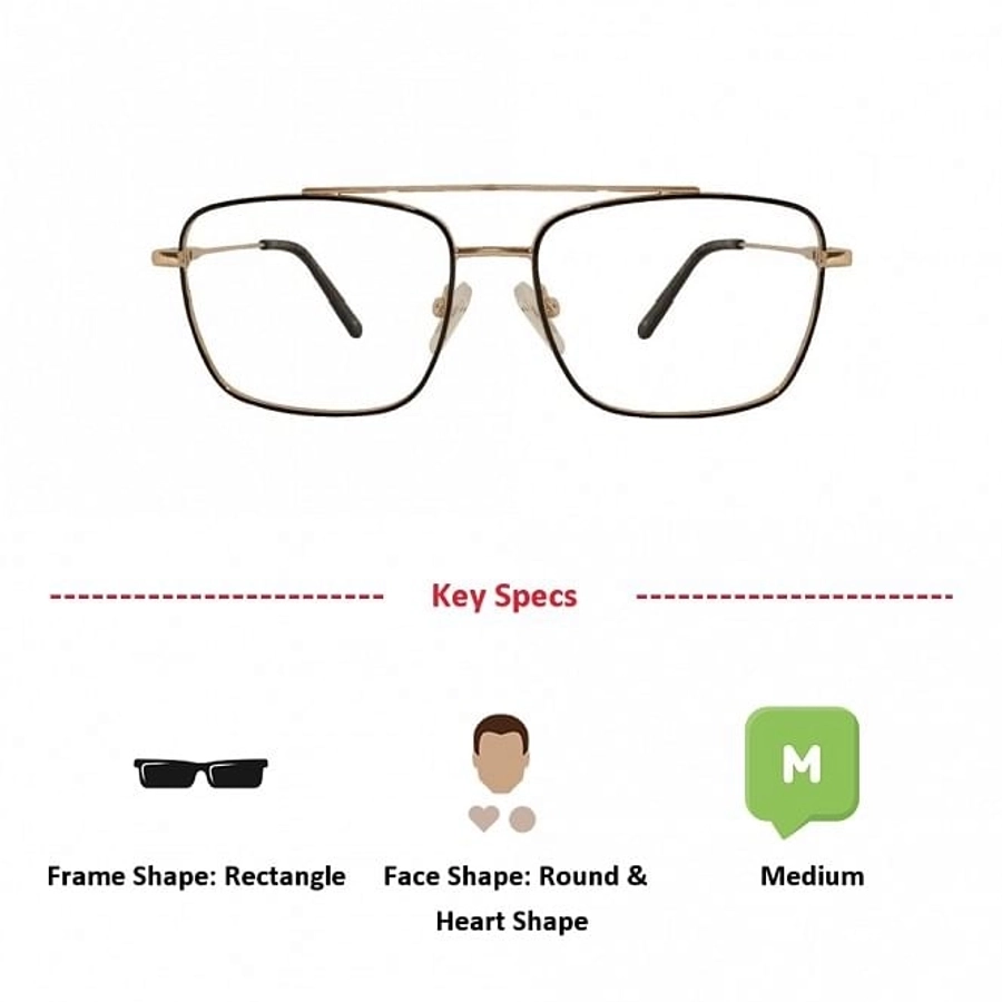 Full Rim Metal Rectangle Gold Medium Vision Express 29512MF Eyeglasses