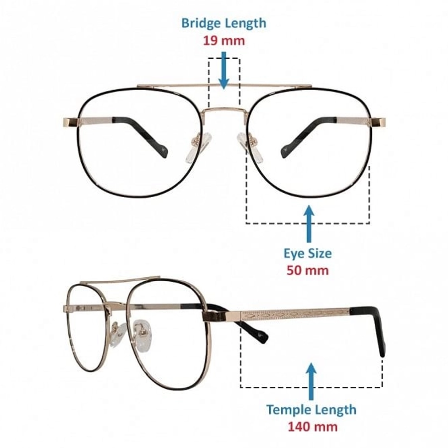 Full Rim Metal Round Gold Unisex Medium Vision Express 12082MF Eyeglasses