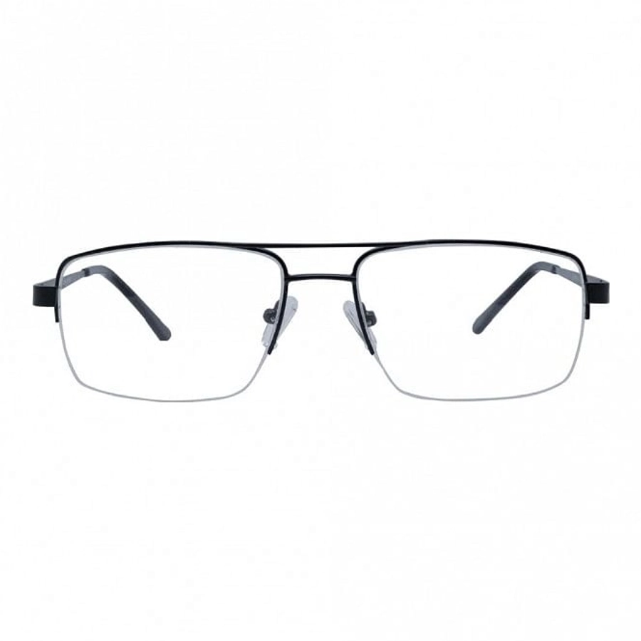 Half Rim Metal Rectangle Black Large Vision Express 12084MH Eyeglasses