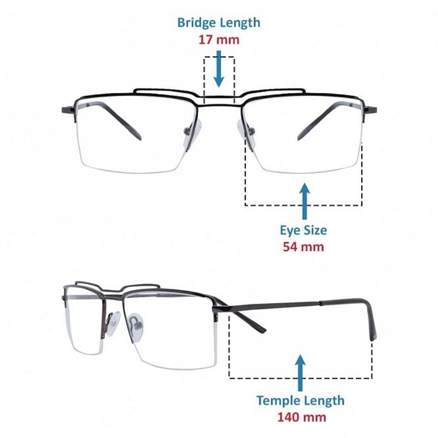 Half Rim Metal Rectangle Brown Medium Vision Express 29517MH Eyeglasses