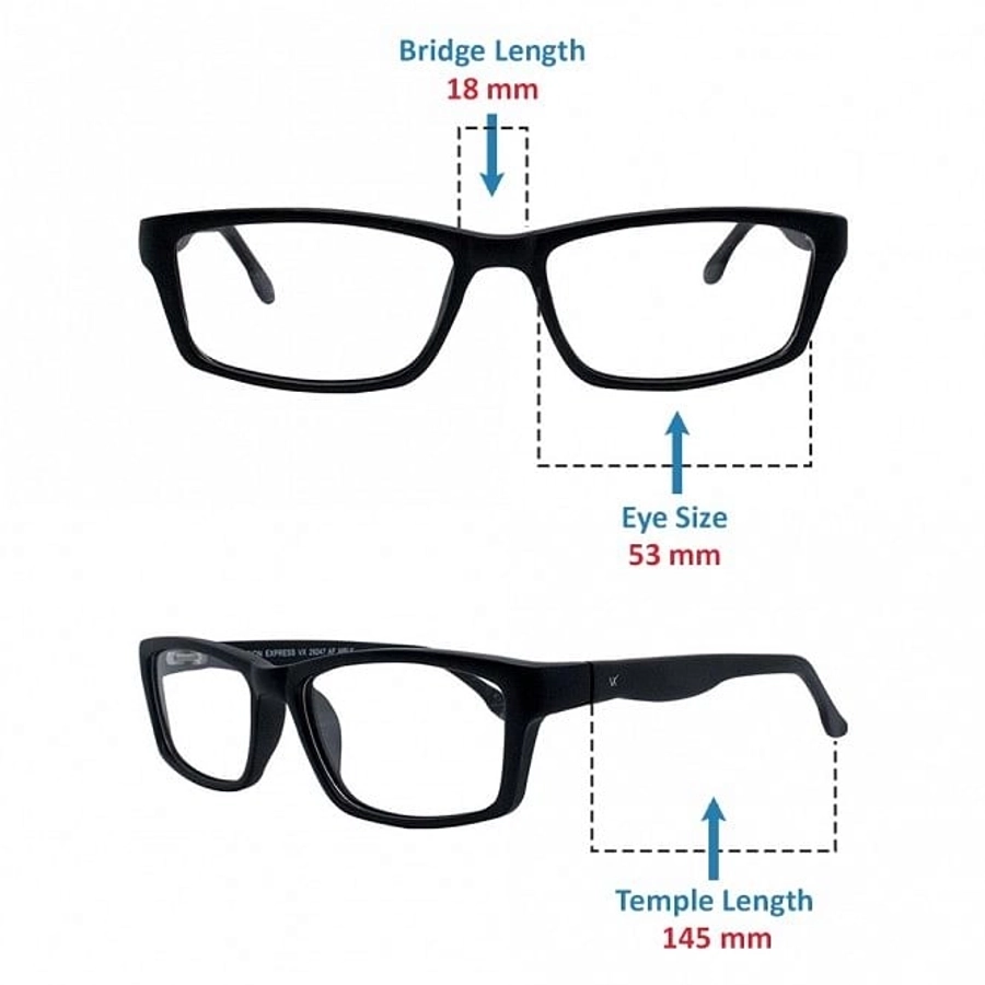 Full Rim Acetate Rectangle Black Medium Vision Express 29520AF Eyeglasses