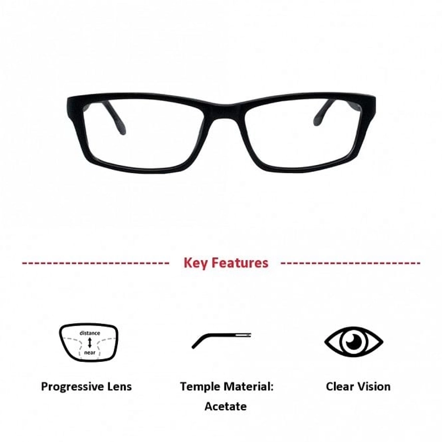 Full Rim Acetate Rectangle Black Medium Vision Express 29520AF Eyeglasses