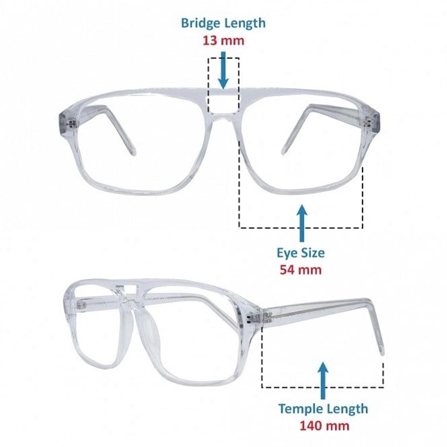 Full Rim Acetate Wrap Clear Crystal Medium Vision Express 12088AF Eyeglasses