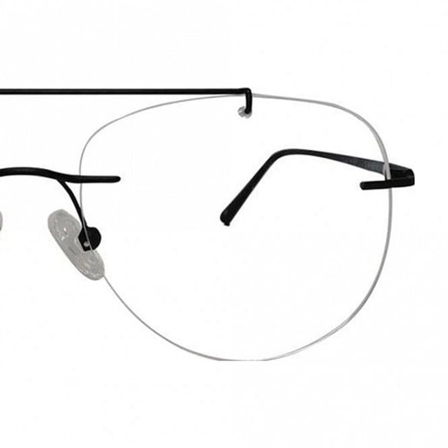 Rimless Metal Aviator Black Unisex Medium Vision Express 12090MR Eyeglasses