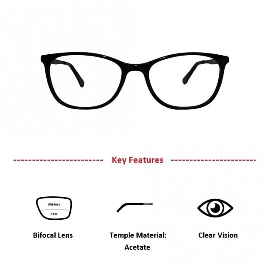 Full Rim Acetate Oval Black Medium Vision Express 49112AF Eyeglasses
