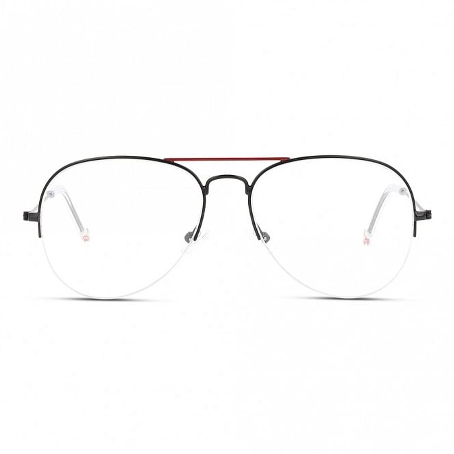 Half Rim Metal Aviator Black Medium Unofficial UNOM0068 Eyeglasses