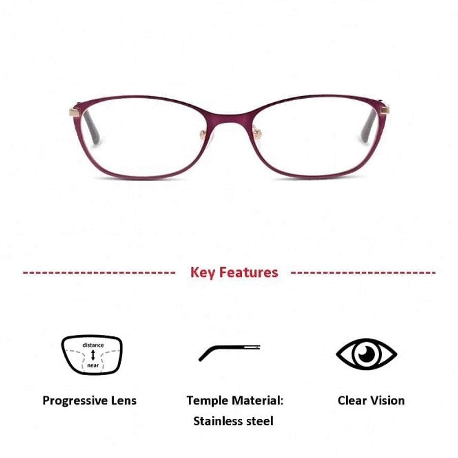 Full Rim Stainless Steel Oval Purple Medium Sensaya SYAF06 Eyeglasses
