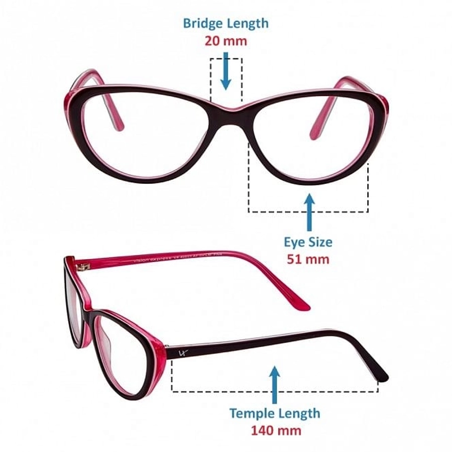 Blue Shield (Zero Power) Computer Glasses : Full Rim Cat Eye Purple Acetate Medium 49051
