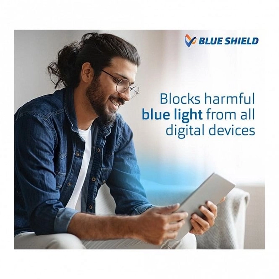 Blue Shield (Zero Power) Computer Glasses : Full Rim Cat Eye Black Polycarbonate Medium 49051B