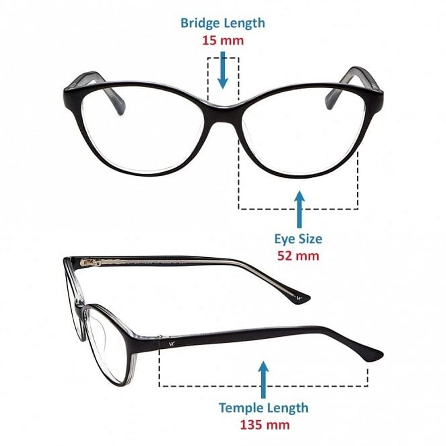 Buy Blue Shield (Zero Power) Computer Glasses Full Rim Cat Eye Black