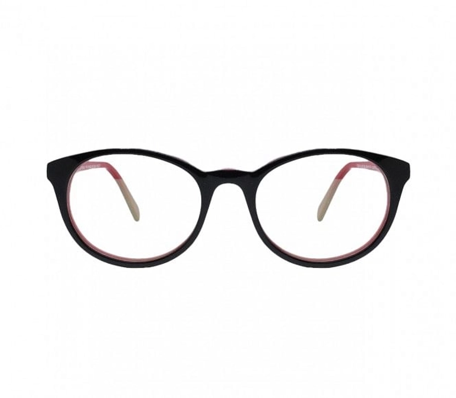 Blue Shield (Zero Power) Kids Computer Glasses: Round Black Acetate Small 61403AF