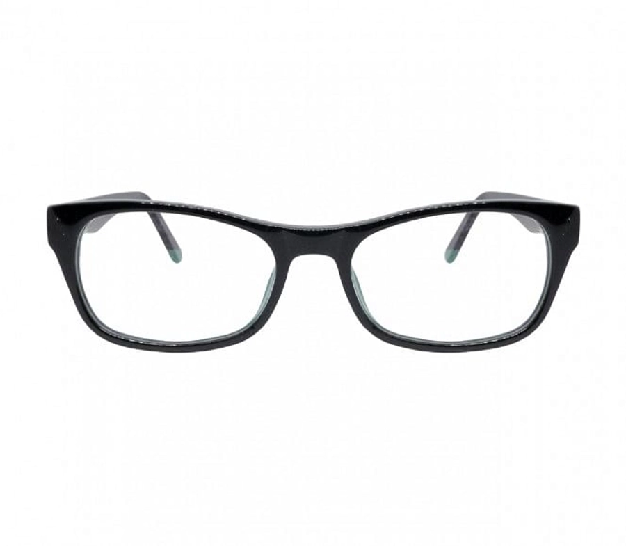 Blue Shield (Zero Power) Kids Computer Glasses: Oval Black Acetate Medium 61406AF