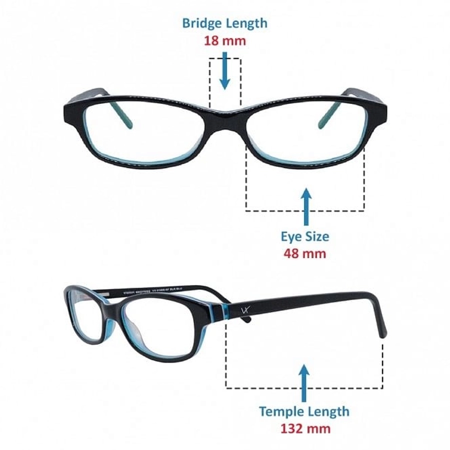 Blue Shield (Zero Power) Kids Computer Glasses: Oval Black Acetate Large 61408AF
