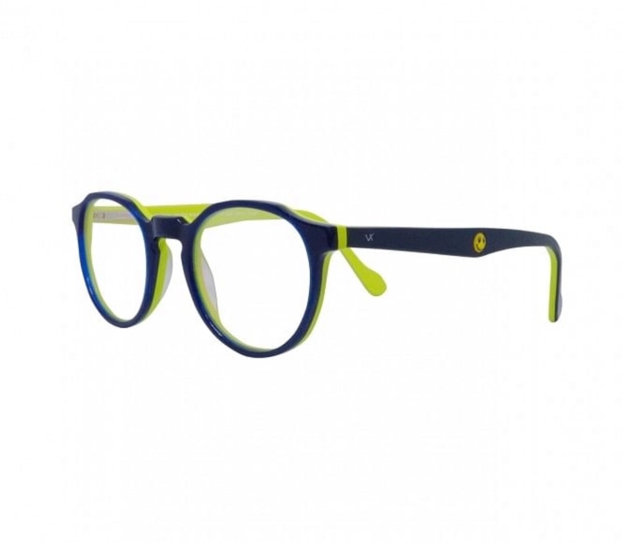 Blue Shield (Zero Power) Kids Computer Glasses: Round Blue Acetate Small 61411AF