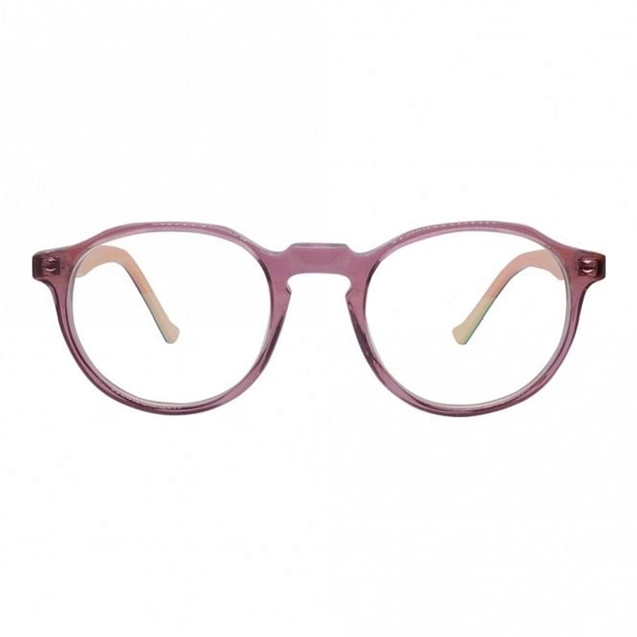 Blue Shield (Zero Power) Kids Computer Glasses: Round Pink Acetate Small 61411AF