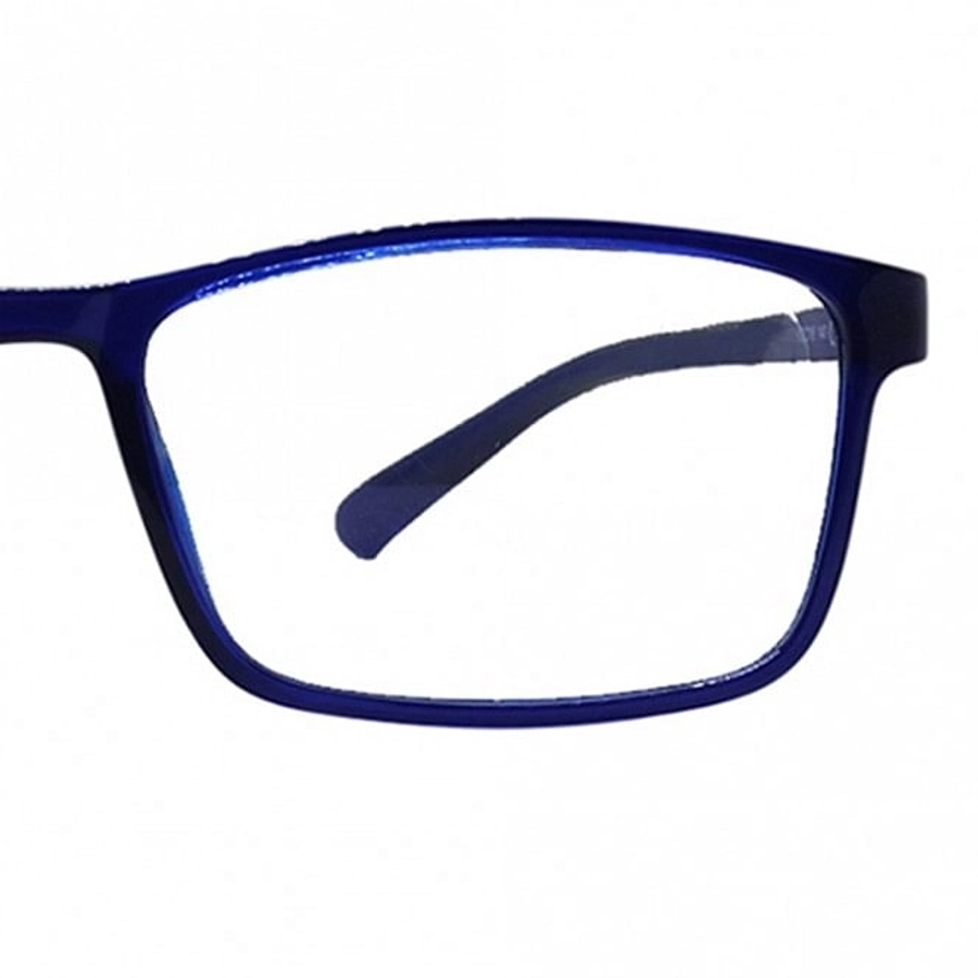 Blue Shield (Zero Power) Computer Glasses: Full Rim Rectangle Blue TR90 Medium 29550B