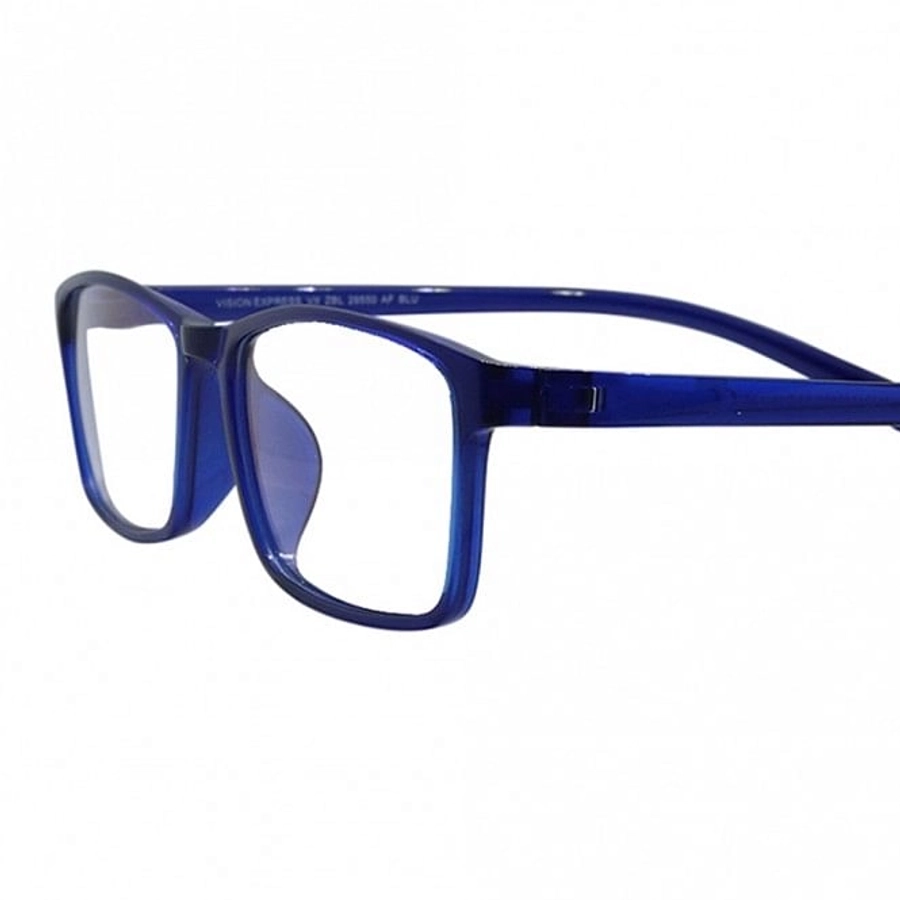 Blue Shield (Zero Power) Computer Glasses: Full Rim Rectangle Blue TR90 Medium 29550B