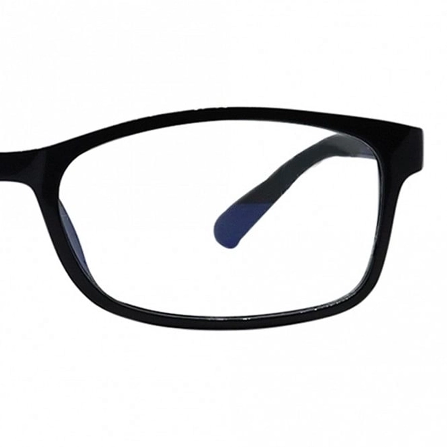 Blue Shield (Zero Power) Computer Glasses: Full Rim Rectangle Black TR90 Unisex Medium 29551B