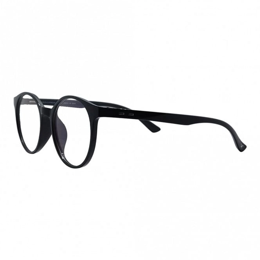 Blue Shield (Zero Power) Computer Glasses: Full Rim Round Black TR90 Unisex Medium 29553B