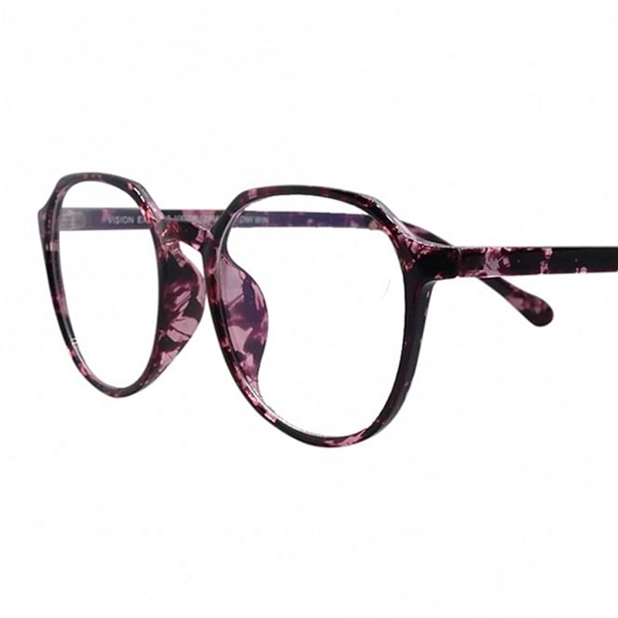 Blue Shield (Zero Power) Computer Glasses: Full Rim Round Wine Polycarbonate Medium 29555B