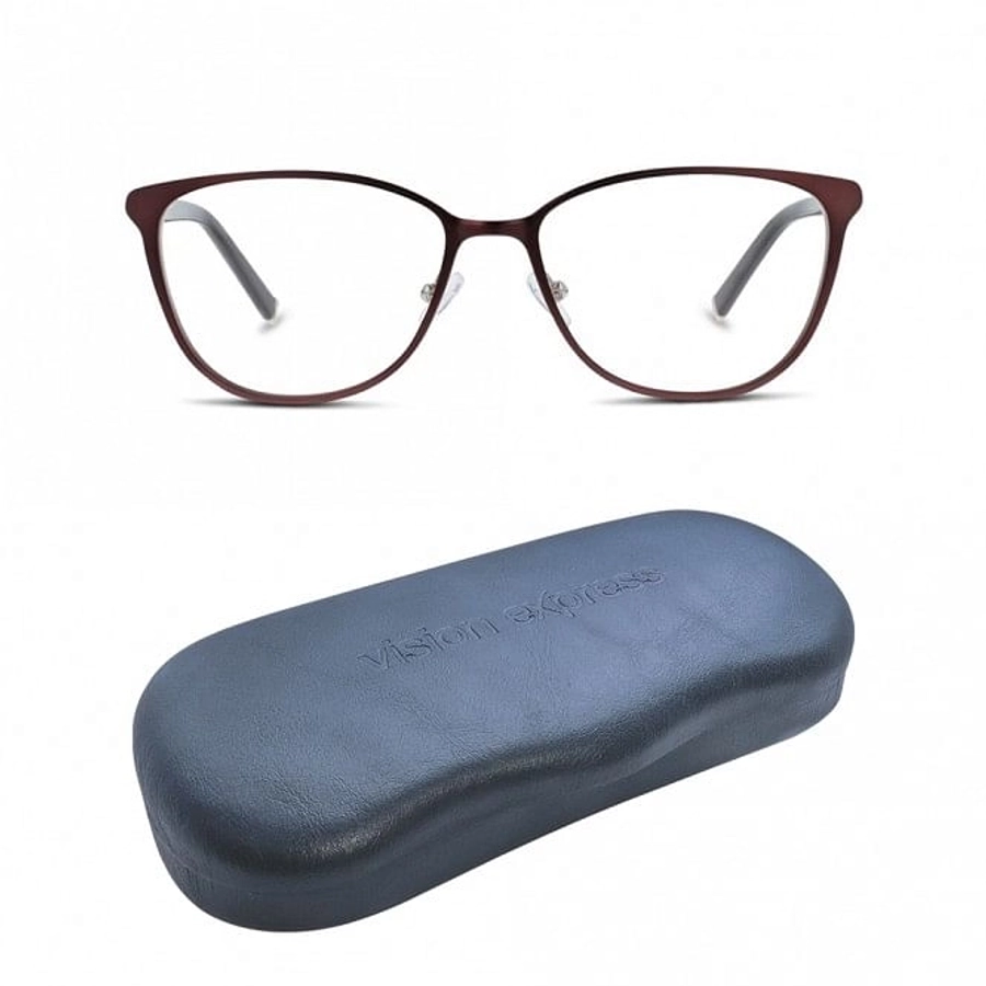 Full Rim Stainless steel Cat Eye Brown Medium Heritage HEDF30 Eyeglasses