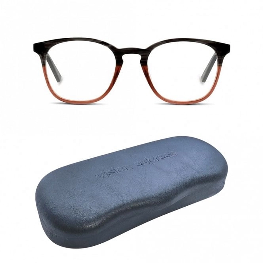 Full Rim Acetate Square Brown Male Medium Heritage HEFM04 Eyeglasses