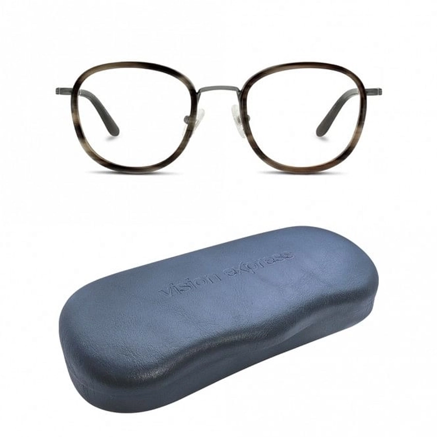 Full Rim Stainless steel Round Grey Male Medium Heritage HEHM02 Eyeglasses