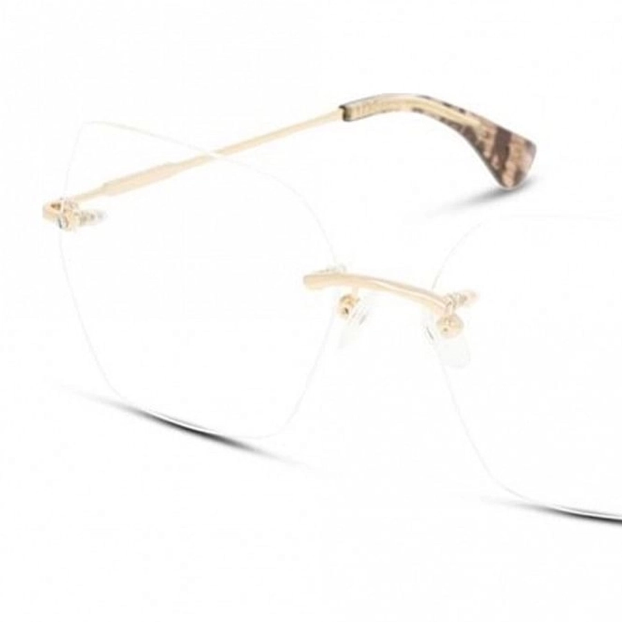 Rimless Nickel Silver Cat Eye Gold Large Sensaya SYJF51 Eyeglasses