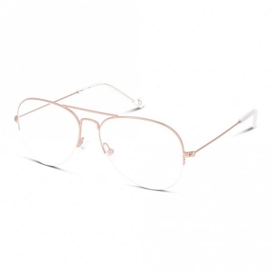 Half Rim Stainless steel Aviator Pink Female Medium Unofficial UNOF0068 Eyeglasses