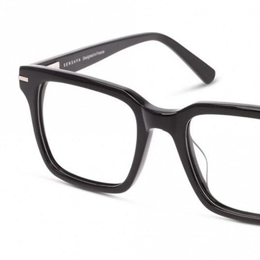 Full Rim Acetate Square Black Male Medium Sensaya SYOM0007 Eyeglasses
