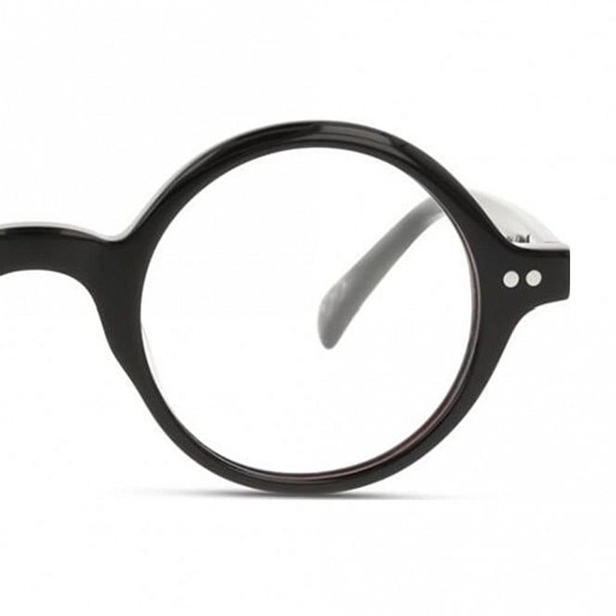 Full Rim Acetate Round Black Male Small Heritage HEOM5052 Eyeglasses