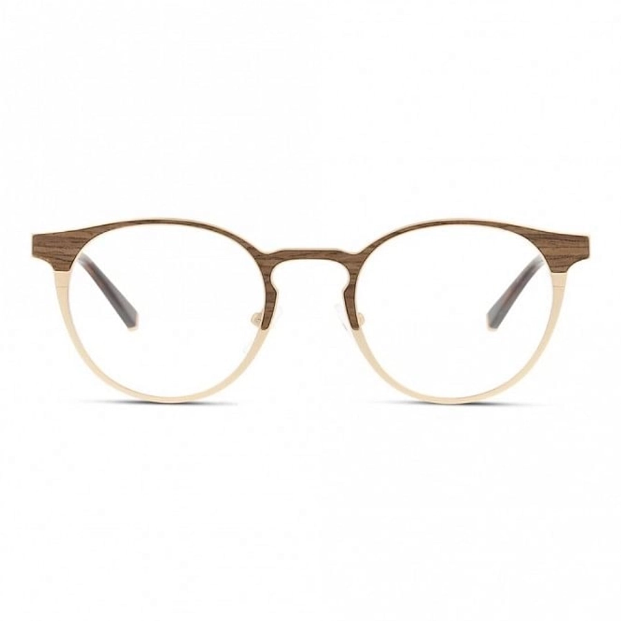 Full Rim Stainless steel Round Brown Male Small Heritage HEOM5041 Eyeglasses