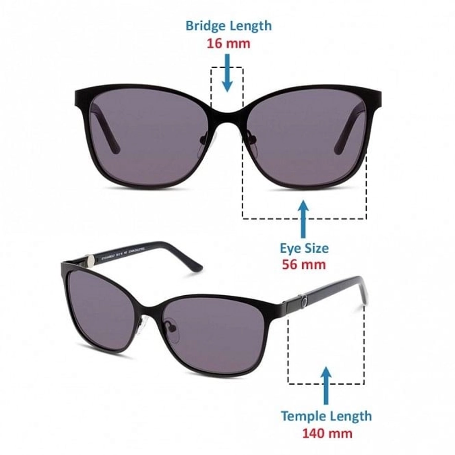 Oval UV Protected Lens Grey Black Acetate Full Rim  Medium C-line CNEF07 Sunglasses