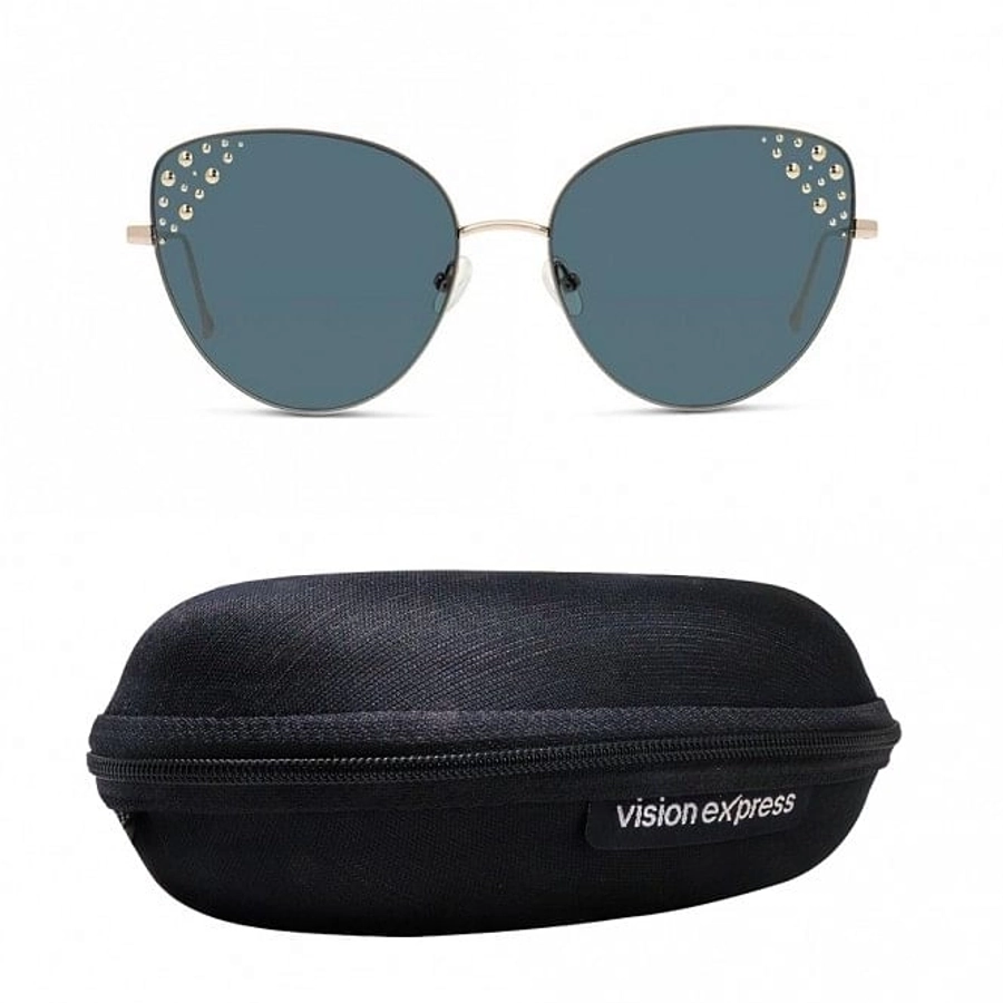Round UV Protected Lens Blue Metal Full Rim  Large Sensaya SAGF43 Sunglasses