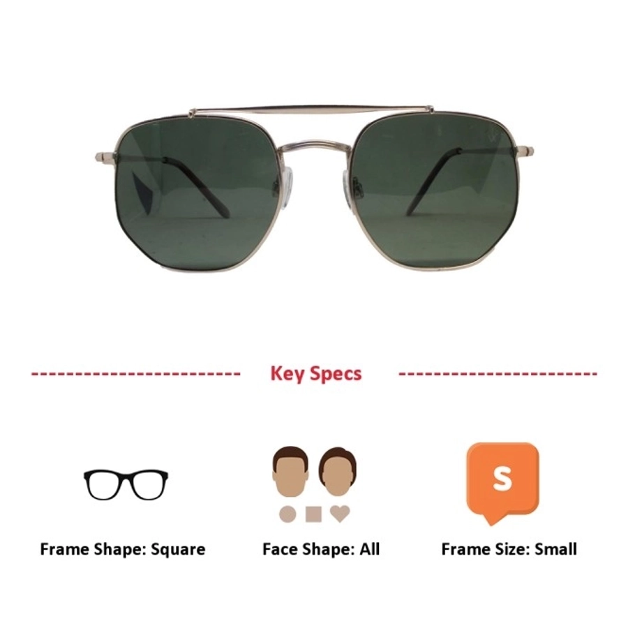 Green Gold Square Sunglasses 21822P
