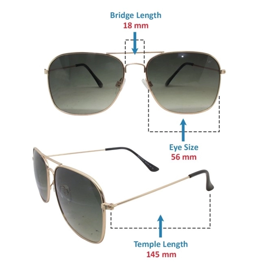 Green Gold Square Sunglasses 21823