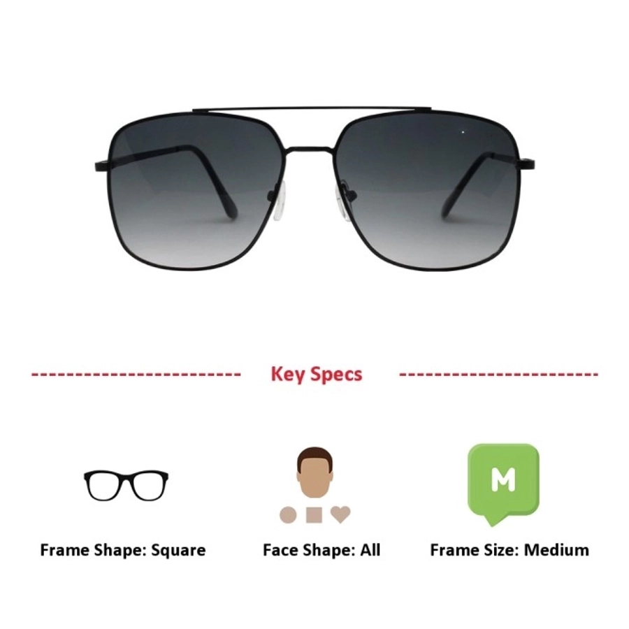 Grey Gradient Black Square Sunglasses 21824