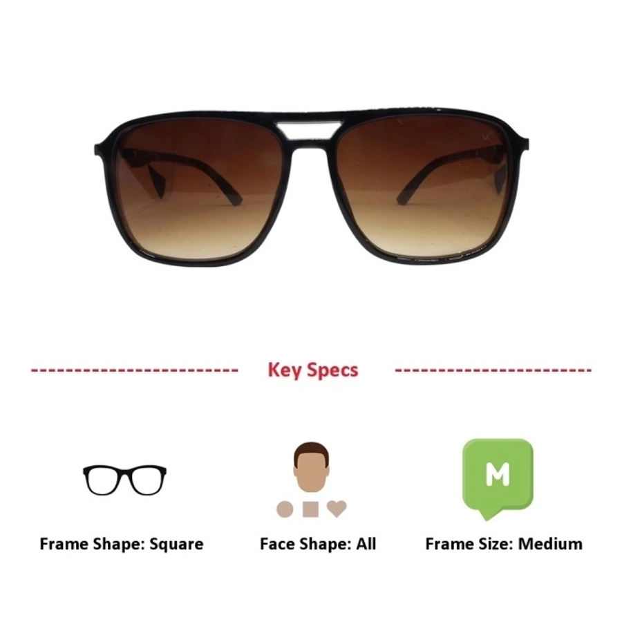 Brown Gradient Black Square Sunglasses 21828