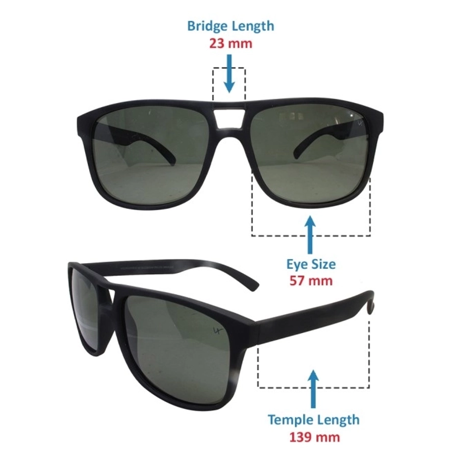 Green Black Rectangle Sunglasses 21833P